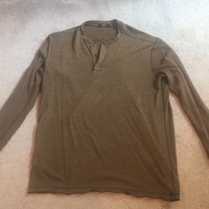 Men’s L/S 3 button snap Henley knit shirt